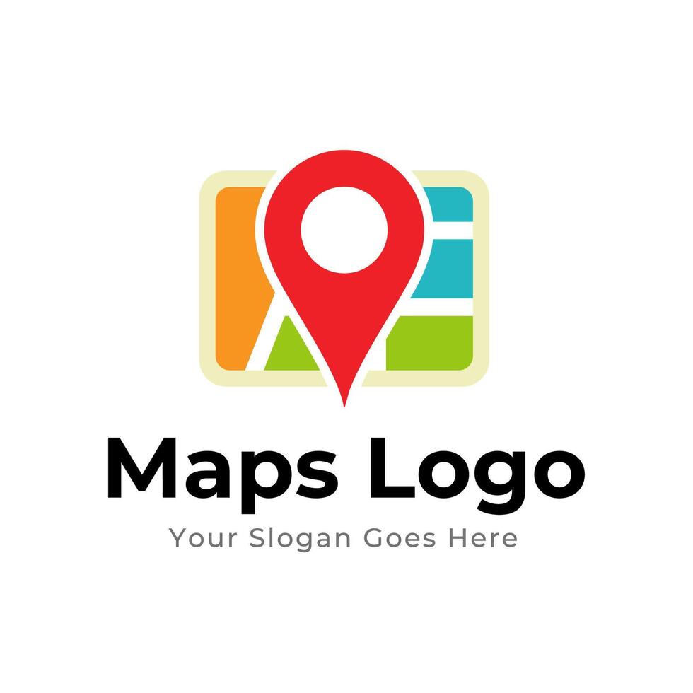 Map Pin Logo Design Element. Map pin location icon logo design vector