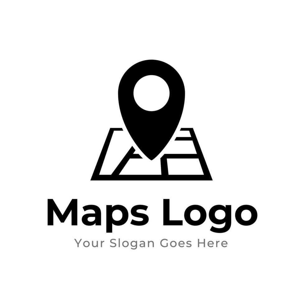 Map Pin Logo Design Element. Map pin location icon logo design vector