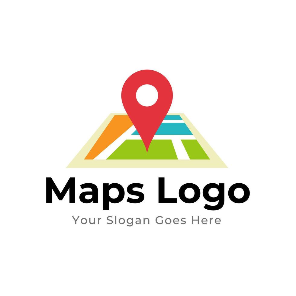 Map Pin Logo Design Element. Map pin location icon logo design vector