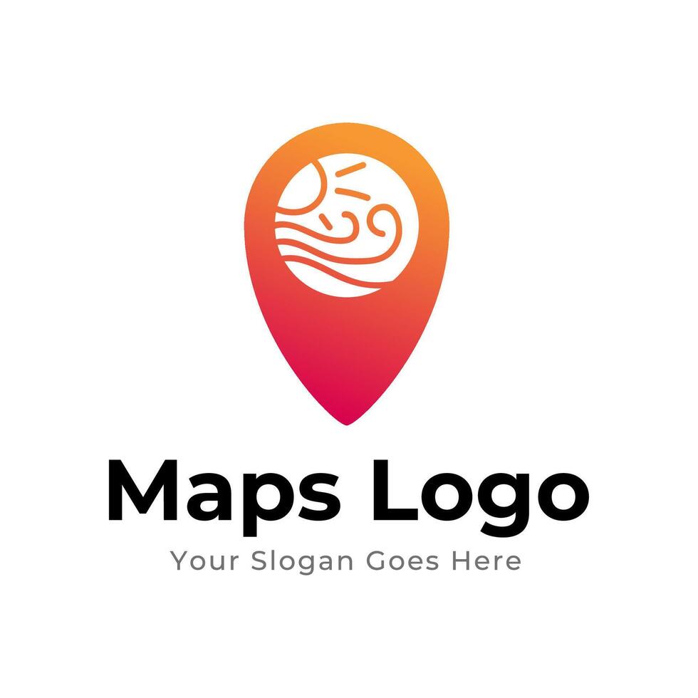 Map Pin Logo Design Element. Map pin location icon logo design vector