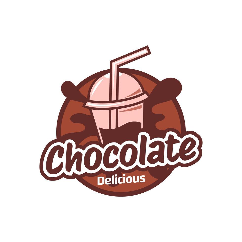 chocolate bebida logo icono concepto ilustración vector