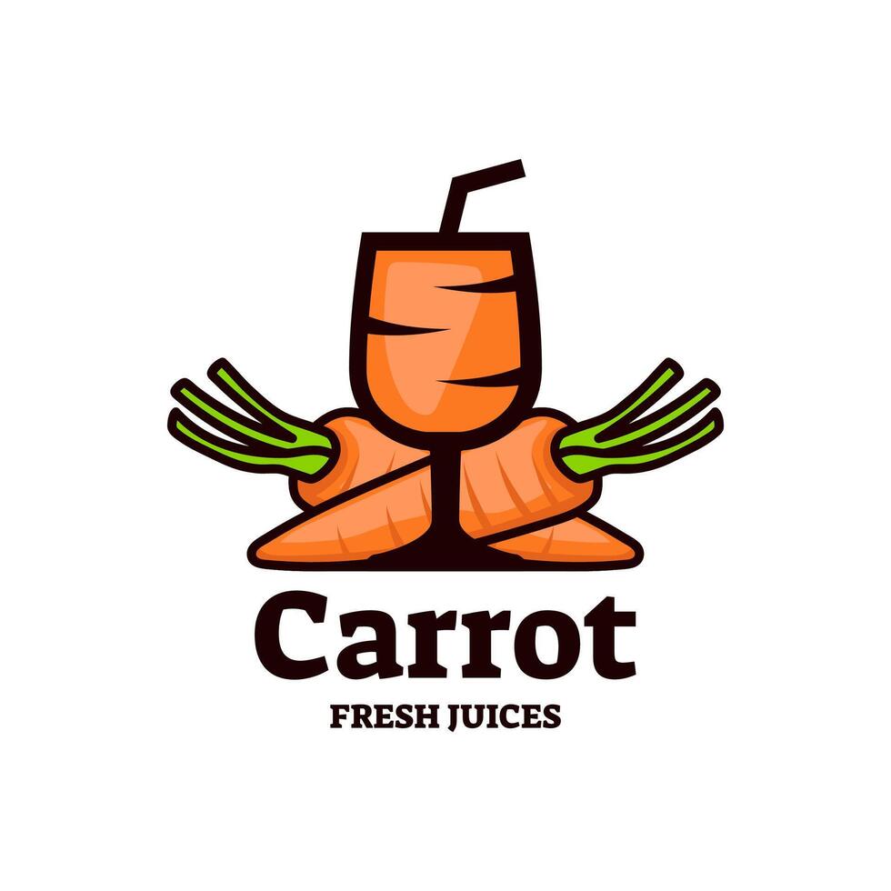 Juice carrot logo, fresh carrot drink logo design vector template isolated on white background.