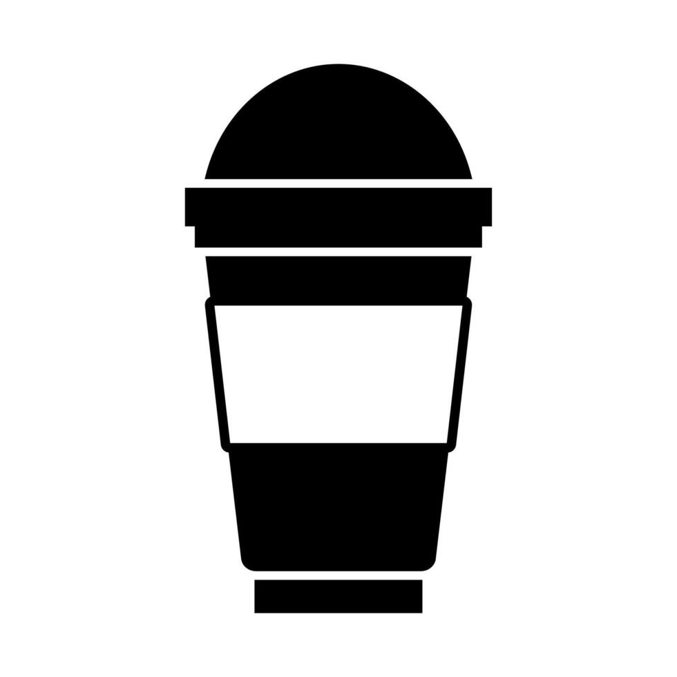 Cold drink icon. Milkshake, smoothie, iced coffee or bubble tea icon vector