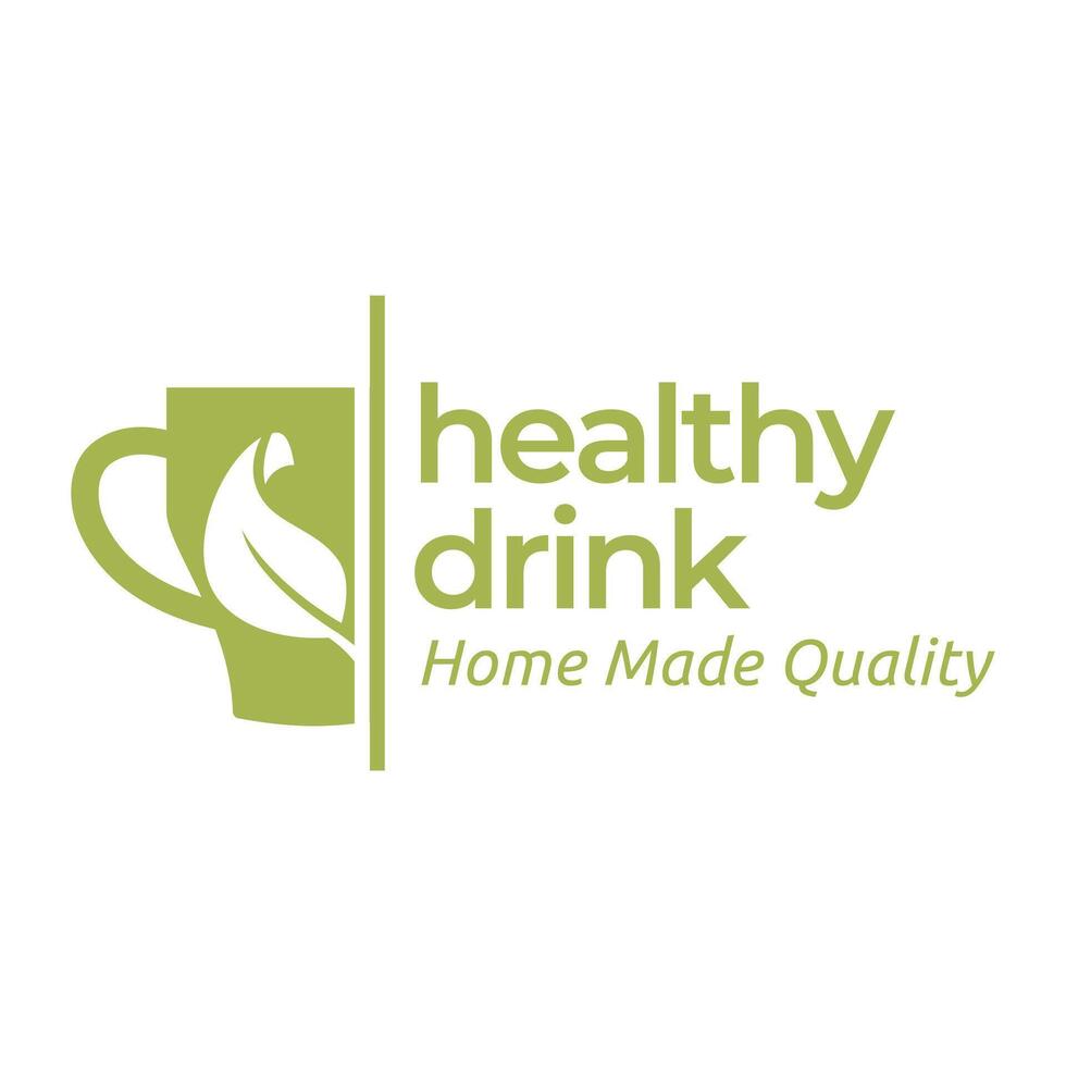 hierbas bebida logo. orgánico bebida taza logo diseño modelo vector