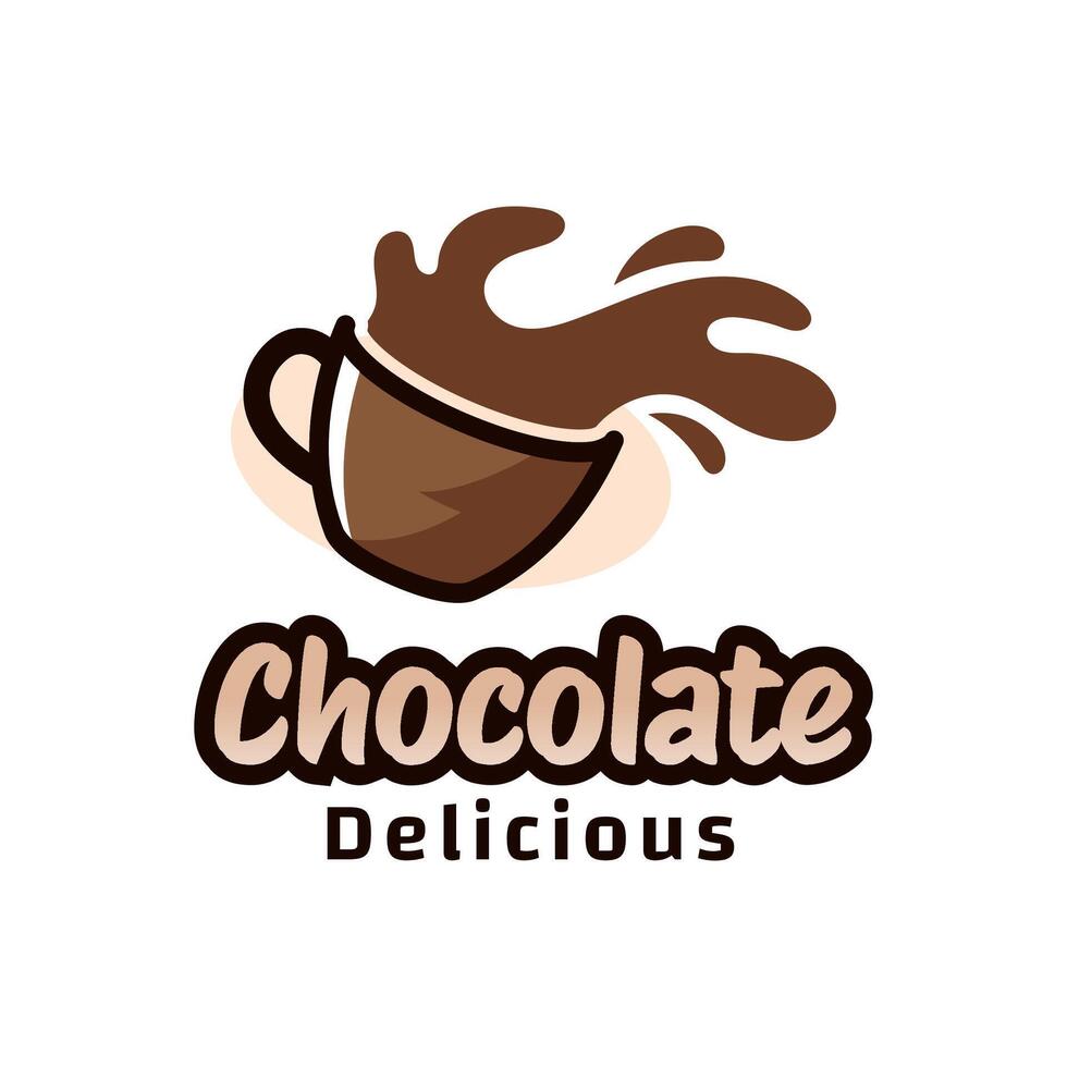 chocolate bebida logo icono concepto ilustración vector