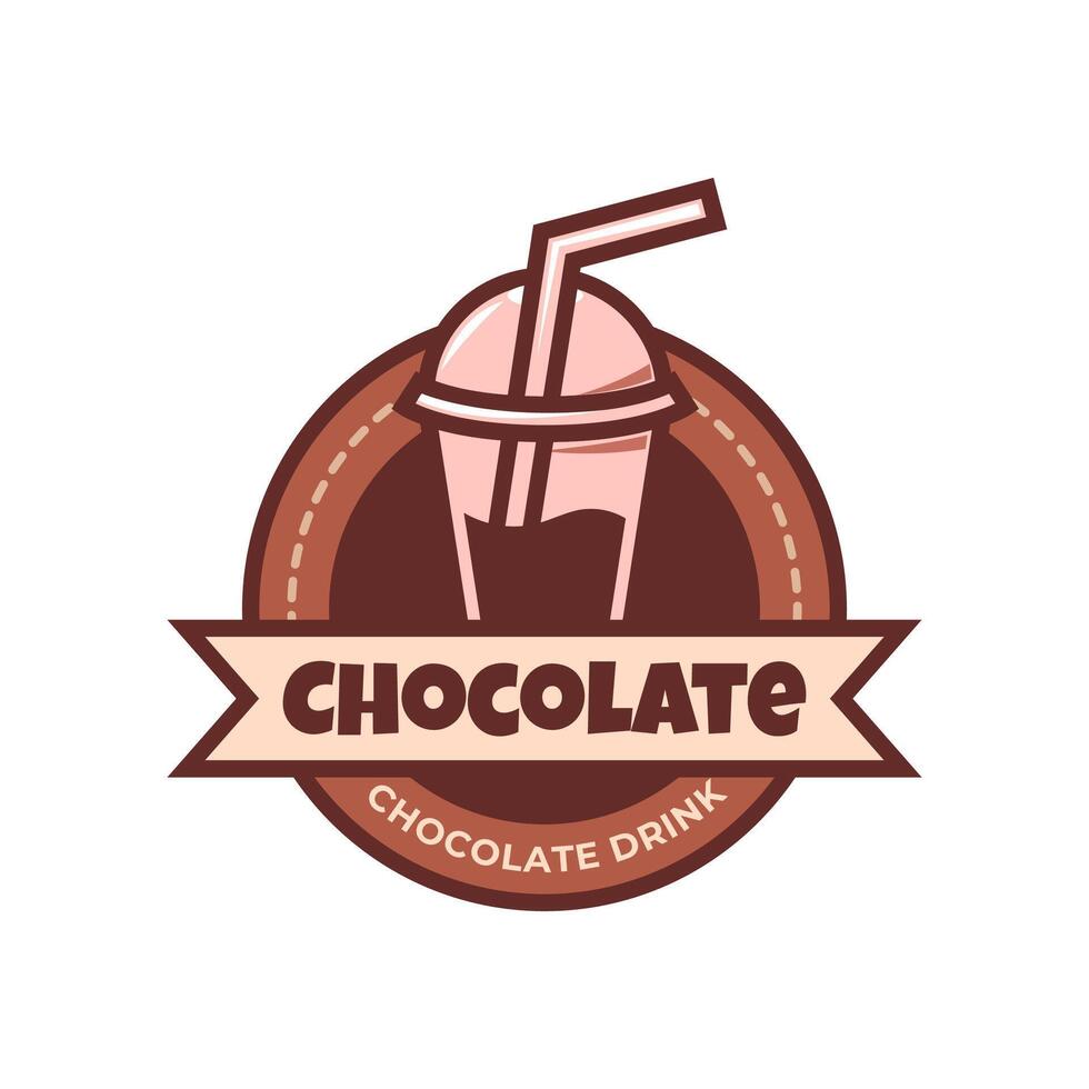 Chocolate drink logo icon concept illustration vector