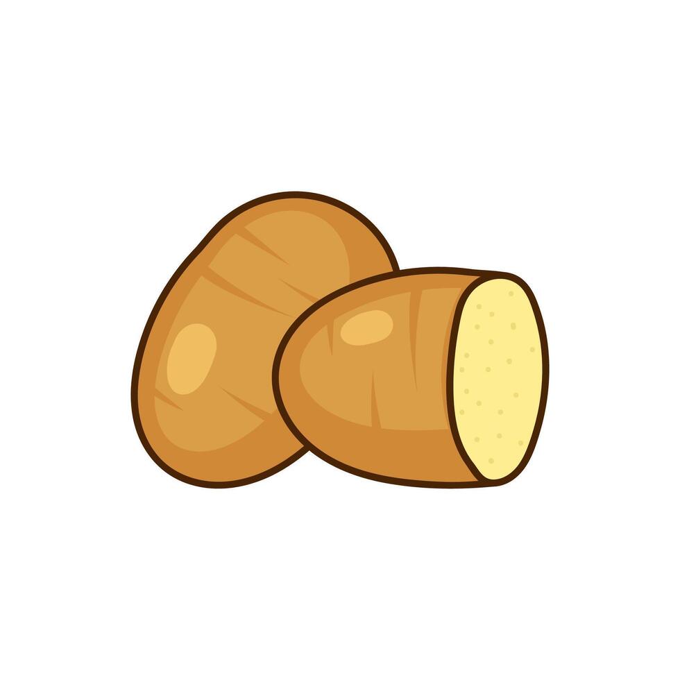 Cute potato icon isolated on white background. vector
