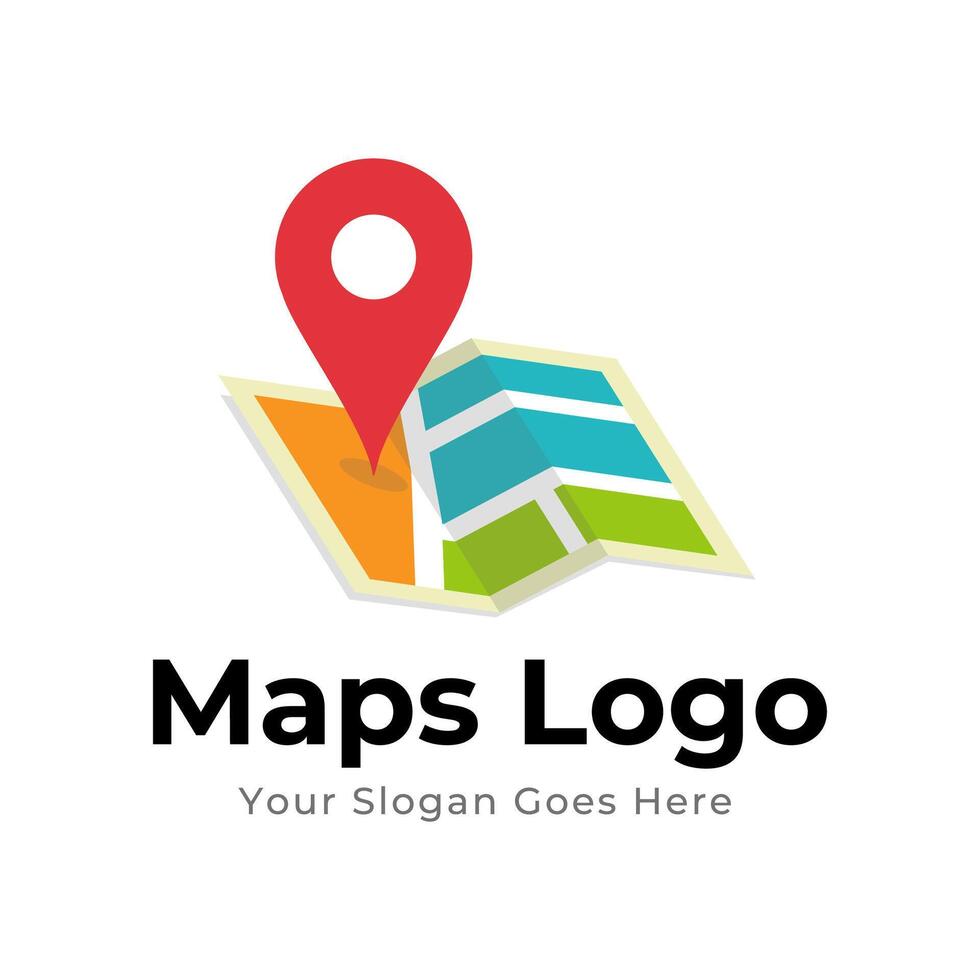 Map Pin Logo Design Element. Map pin location icon logo design vector