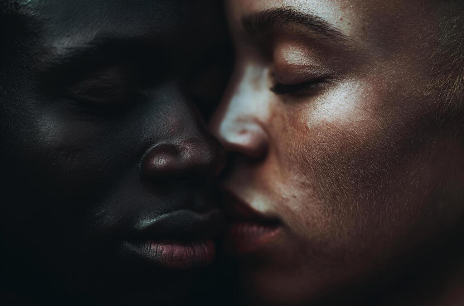 AI generated Intimate diversity close up photo