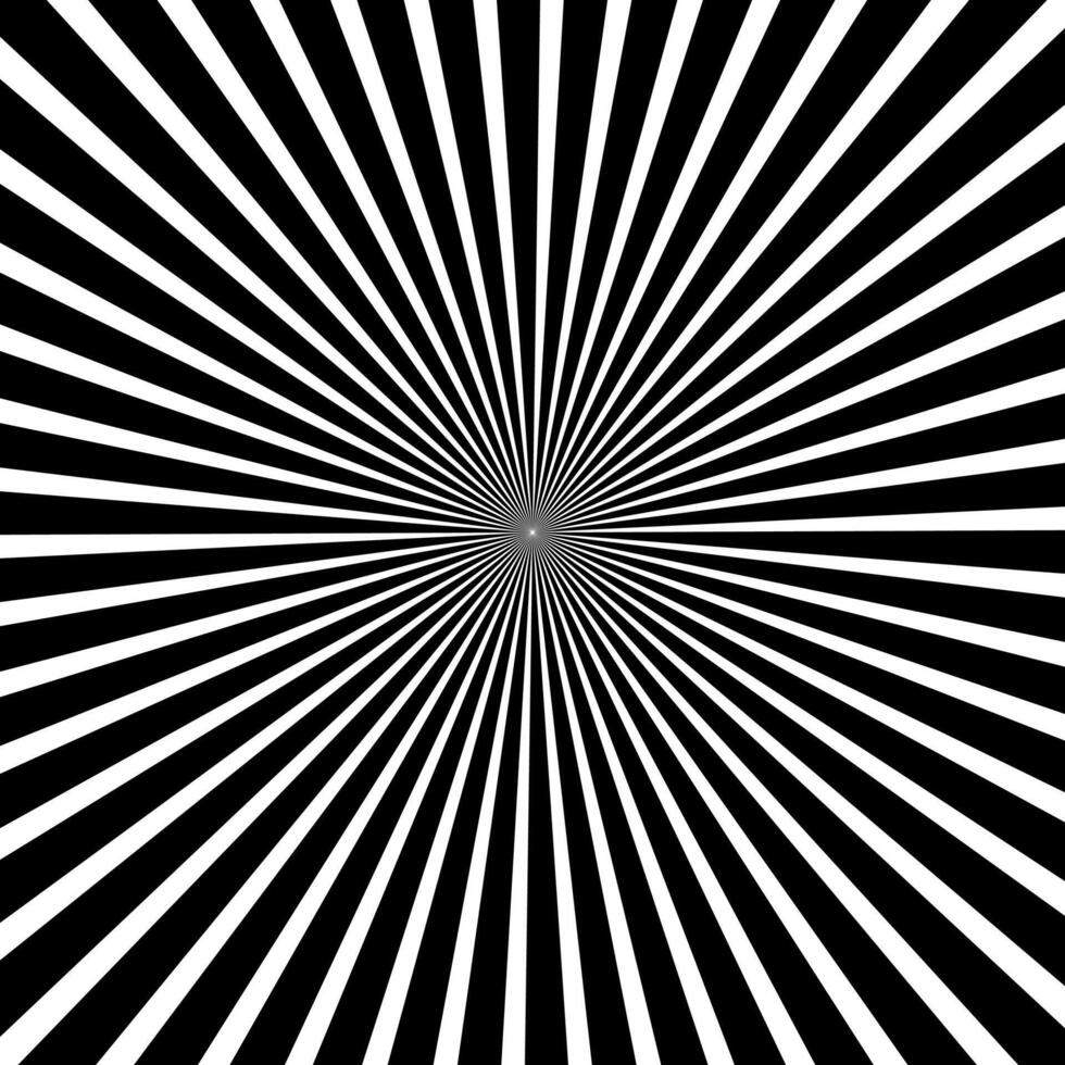 retro sunburst design on black and white color background vector