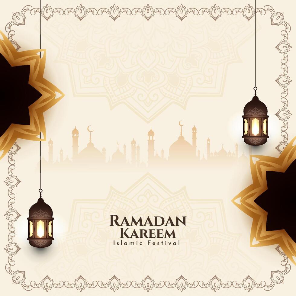 Ramadan Kareem Islamic festival decorative elegant background design vector