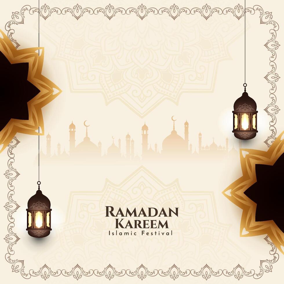 Ramadán kareem islámico festival decorativo elegante antecedentes diseño vector