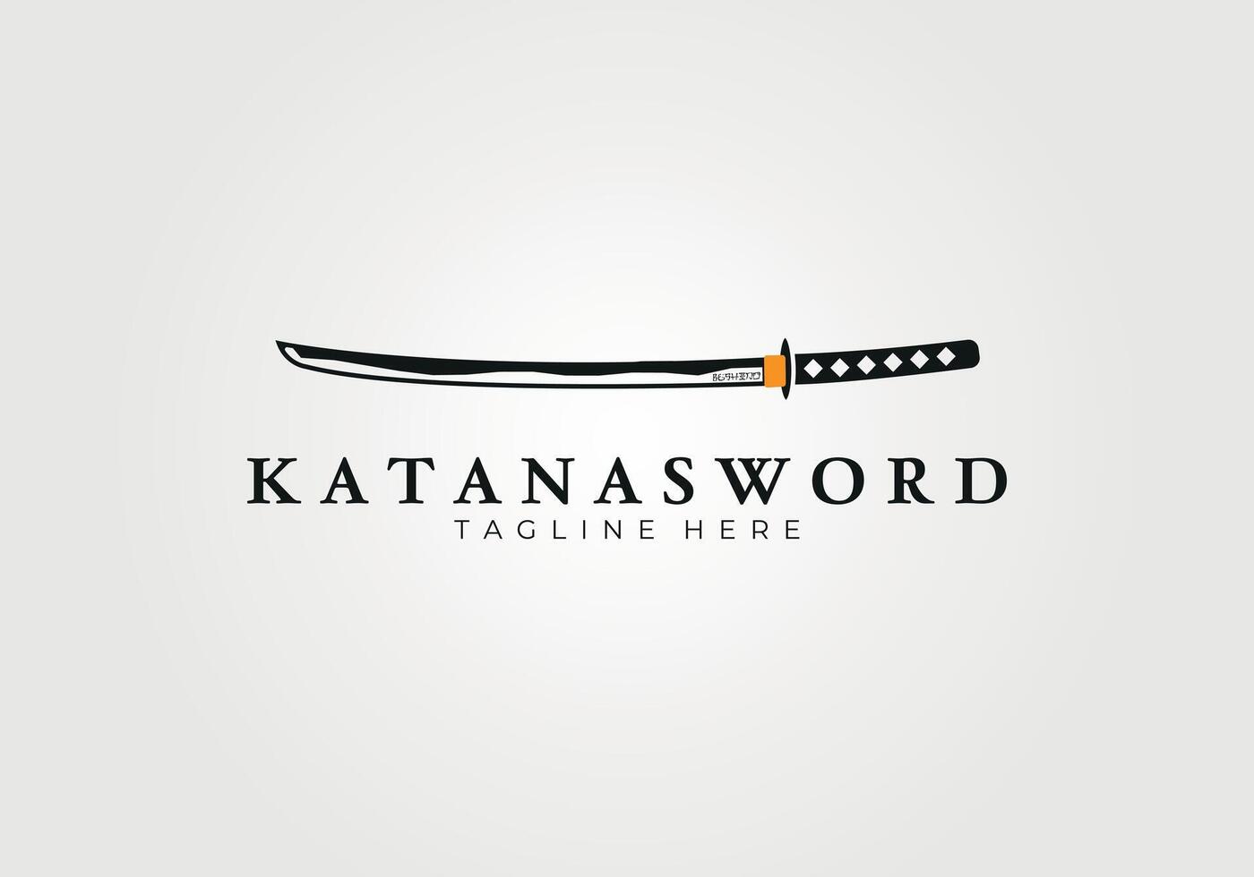 katana sword logo vintage vector illustration design