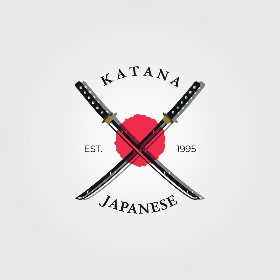 katana logo vector Clásico ilustración diseño, bushido japonés