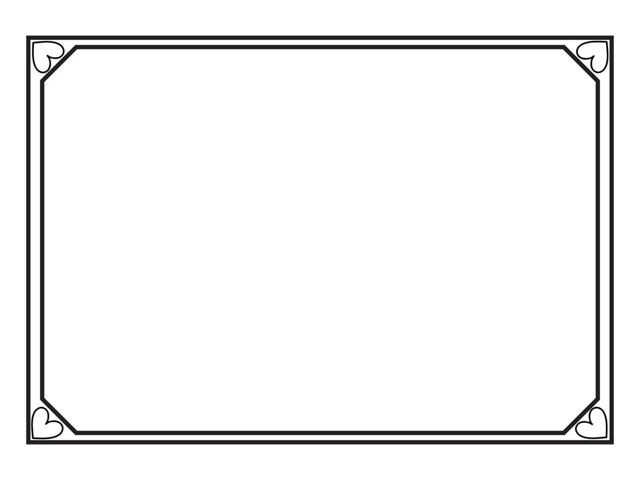 Hand drawn black lines art simple Horizontal heart shape border frame. Doodle sketch style decorative element vector for banner, poster, wedding