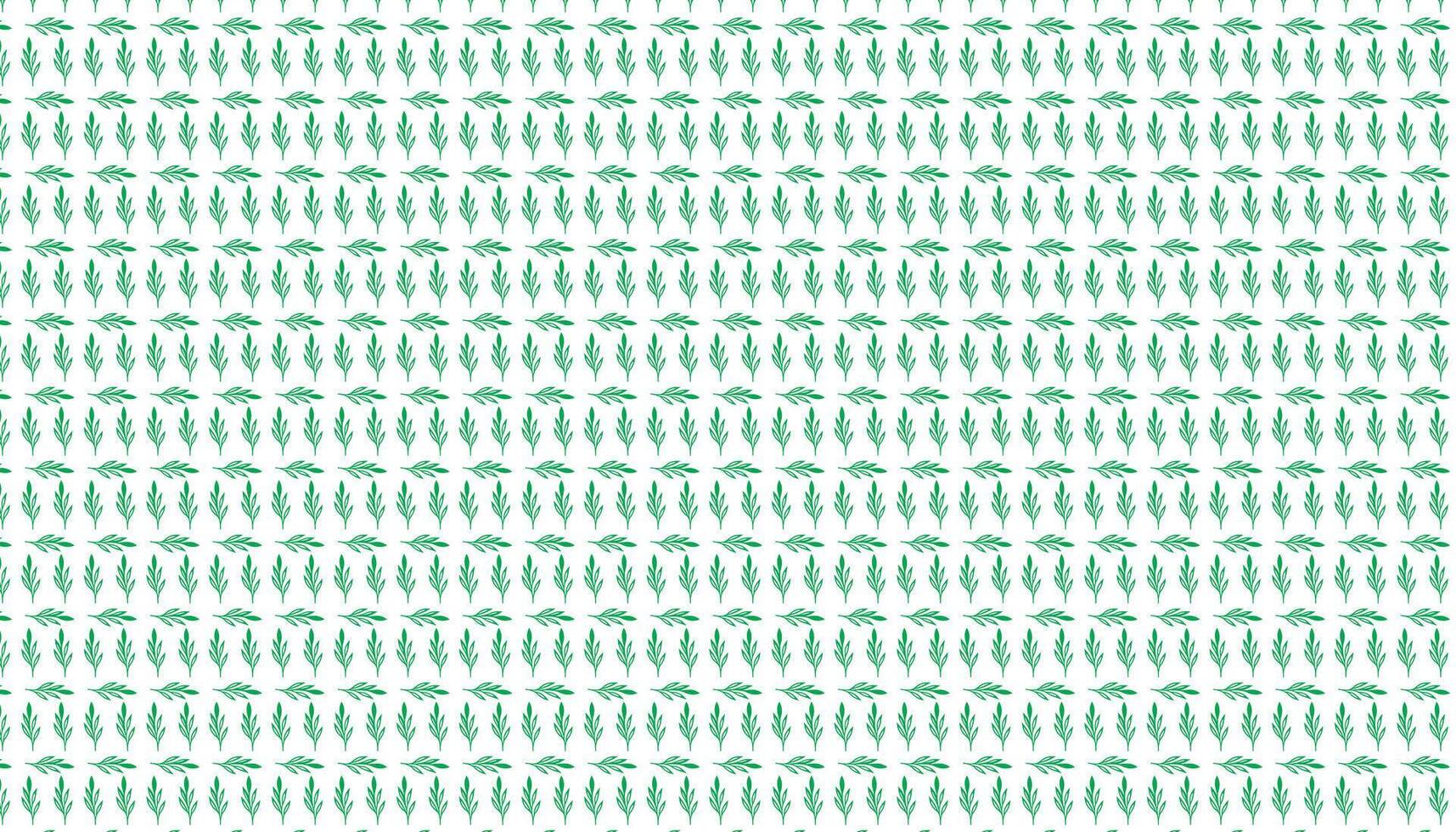 hand draw floral flower seamless pattern of green leaves Spring horizontal style Vector Design on a white background, Curtain, carpet, wallpaper, clothing, wrapping