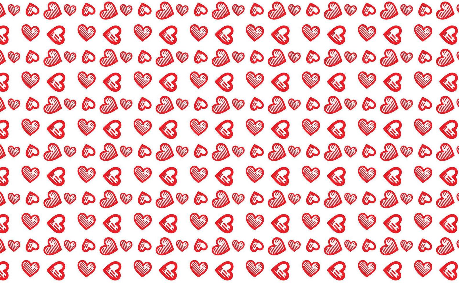 hand drawn doodle red hearts shape seamless pattern heart on white abstract background vector illustration