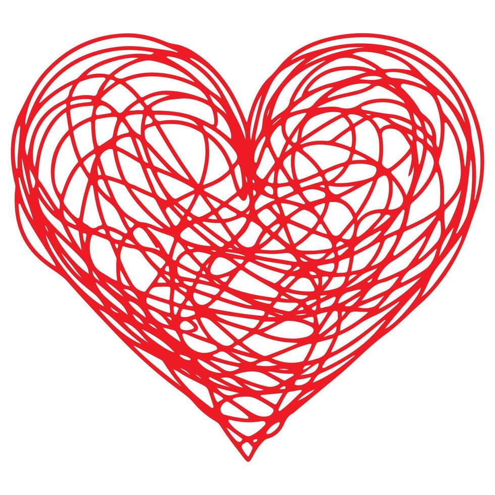 corazón forma rojo contorno icono firmar símbolo de amor elemento a decoración contento fiesta vector ilustración