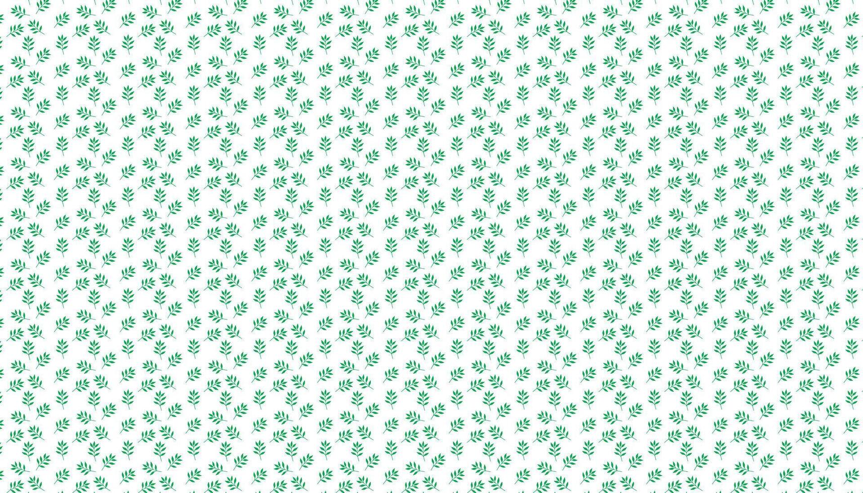 hand draw floral flower seamless pattern of green leaves Spring horizontal style Vector Design on a white background, Curtain, carpet, wallpaper, clothing, wrapping