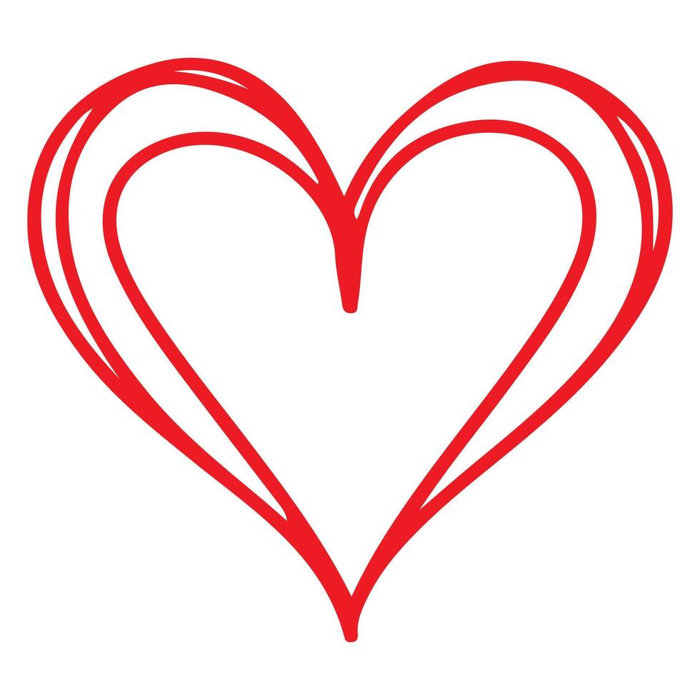 heart shape red outline icon sign symbol of love element to decoration happy holiday vector illustration
