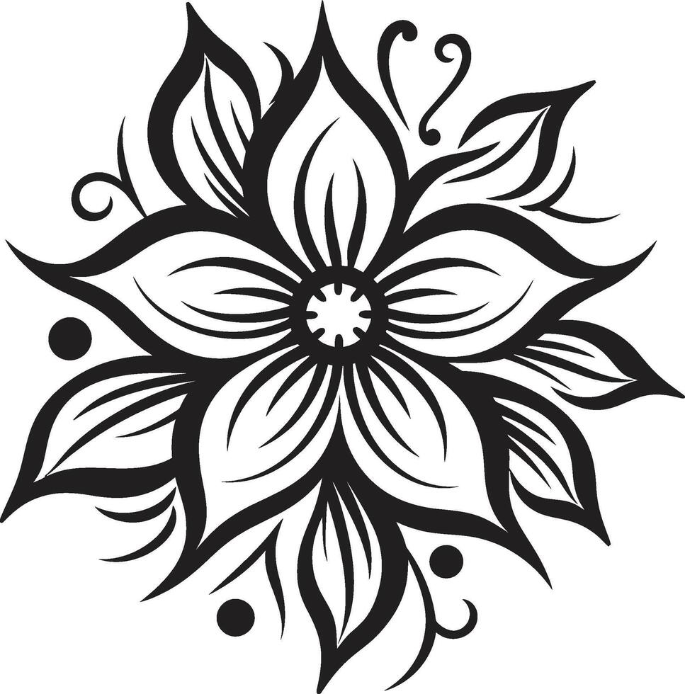 singular floral acento elegante vector icono minimalista flor silueta monocromo emblema