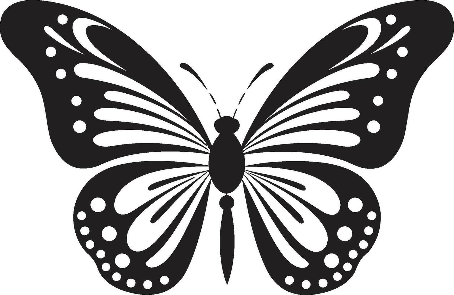 Charcoal Charm Vector Butterfly Icon Design Mysterious Majesty Black Butterfly Emblem Icon