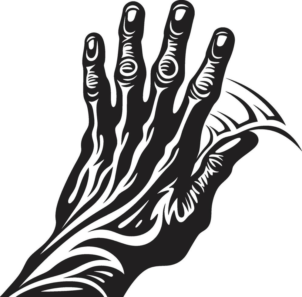 Scream of Despair Hand Icon Illustration Agonized Palm Iconic Screaming Hand Image vector