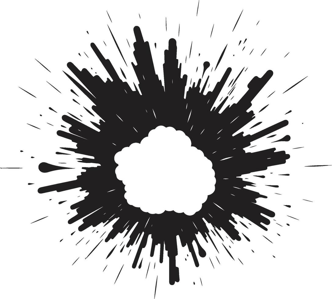 Flash Blast Black Explosion Silhouette Cartoon Kaboom Dynamic Vector Blast