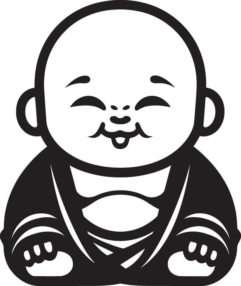 Buddha Bloom Baby Cartoon Silhouette Kid Serenity Seedling Vector Buddha Emblem