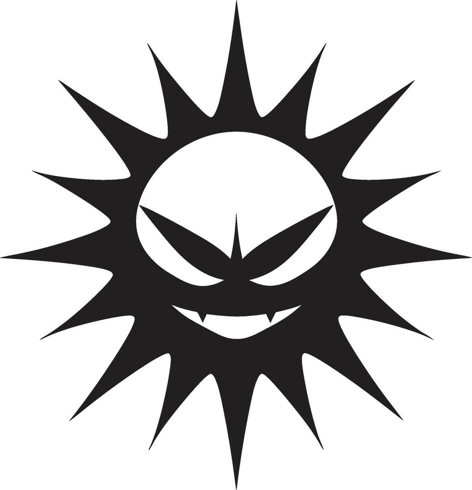 Flaming Outcry Angry Suns Black Vector Blazing Fury Angry Suns Icon in Black