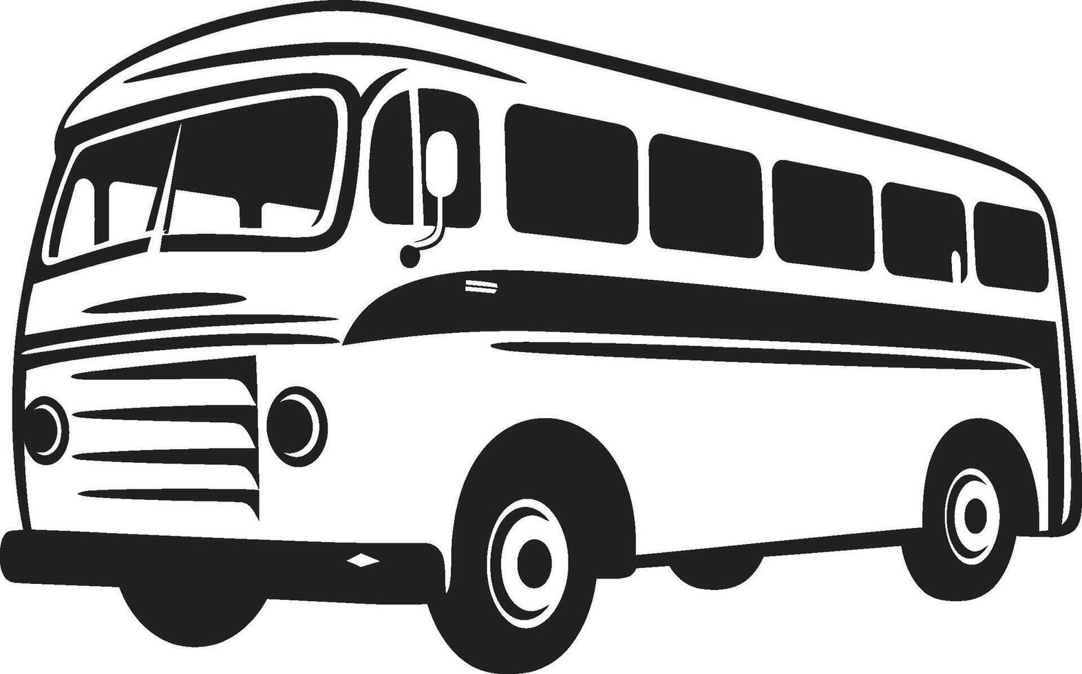 pulcro transporte negro autobús icono tránsito esencia negro vector emblema