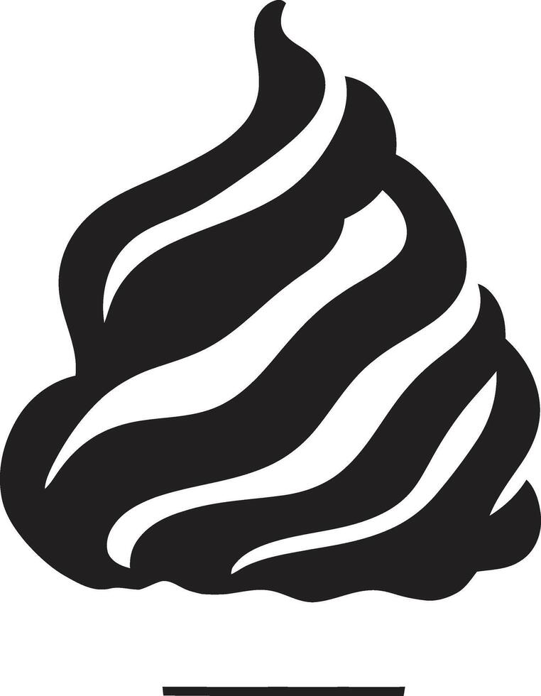 Swirled Elegance Ice Cream Emblem Design Frosty Temptation Black Cone Treat vector