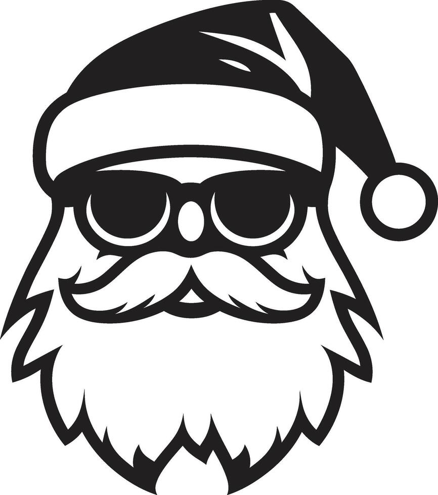 Chill Claus Vibe Black Cool Vector Santa Frosty St. Nick Charm Cool Black Vector