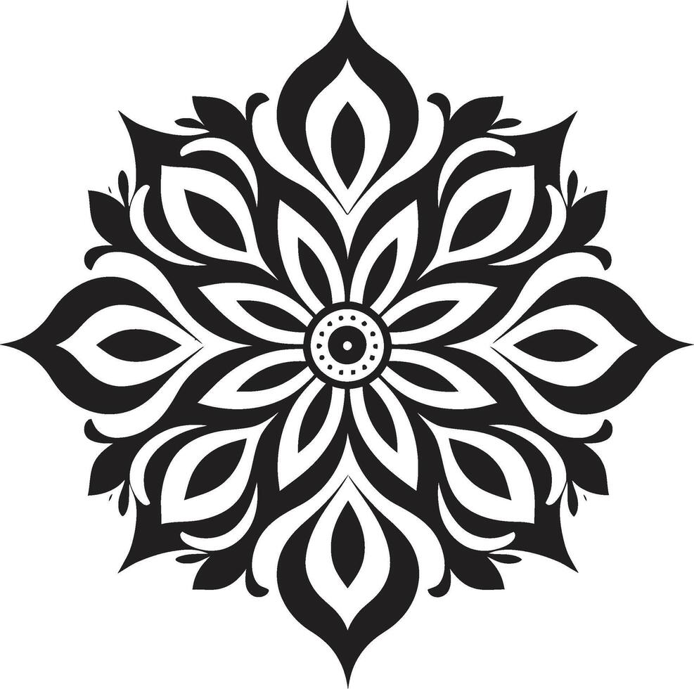 Intricate Symmetry Black Ornament Design Minimalist Ornamental Grace Vector Logo