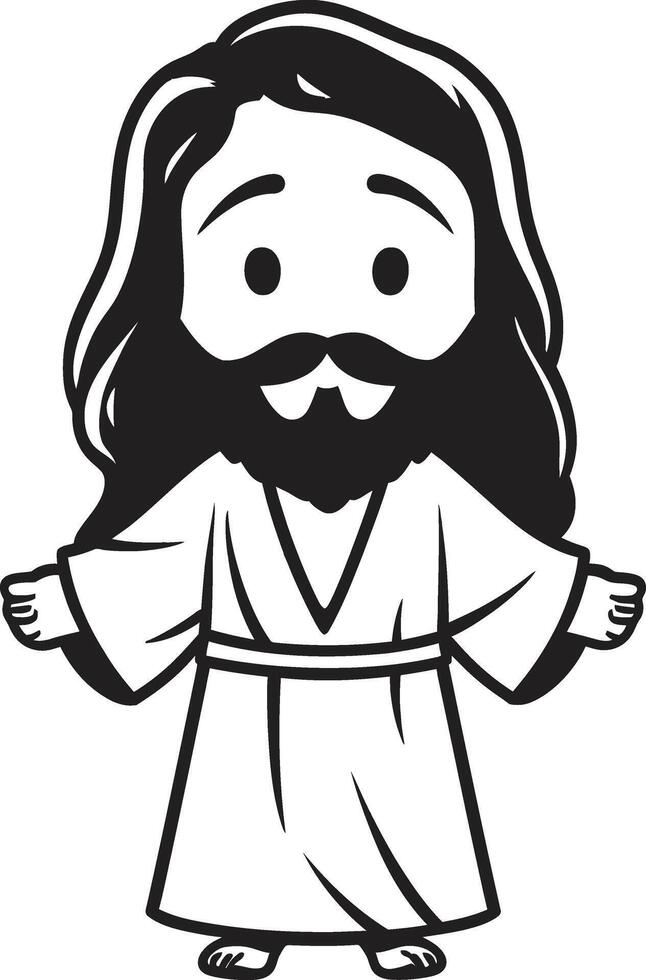 sagrado ligero negro vector Jesús icono adivinar comodidad linda Jesús negro logo