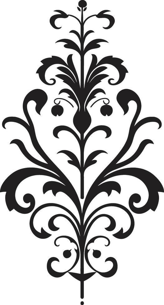 Victorian Elegance Filigree Emblem Icon Intricate Patterns Black Emblem Icon vector