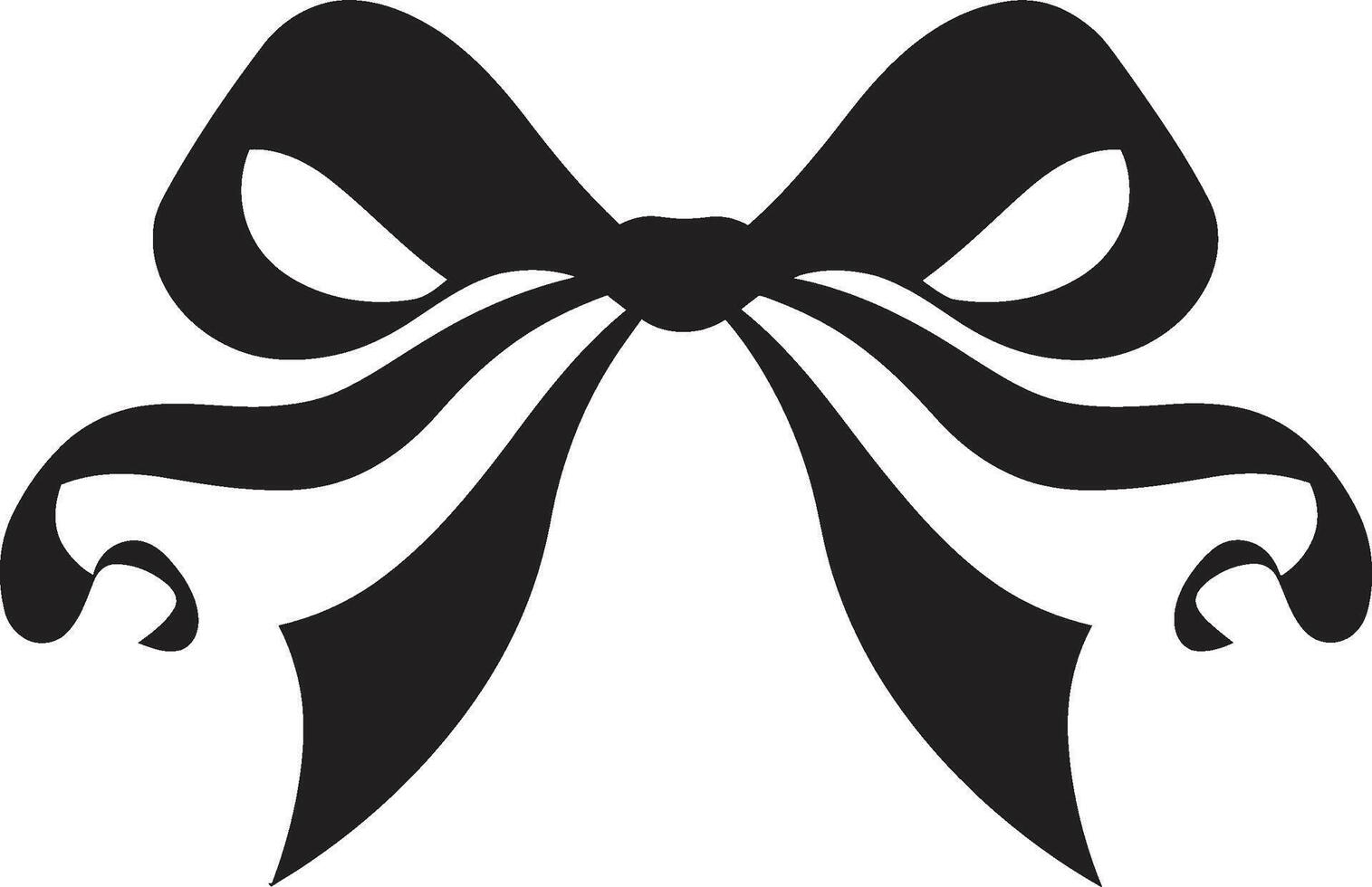 Delicate Ribbon Swirls Vector Icon Intricate Flourish Black Logo Ribbon