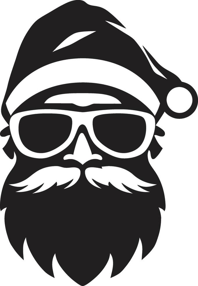 frio Navidad icono negro frio Papa Noel vector con hielo fuera Papa Noel apelación frio vector negro