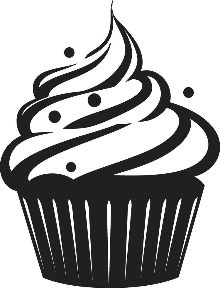 Bakery Bliss Black Logo Icon Cupcake Gourmet Temptation Vector Black Cupcake
