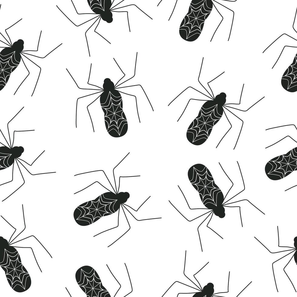Vector pattern black spiders insects cockroaches halloween black spider crawlingVector pattern black spiders insects cockroaches halloween black spider crawling