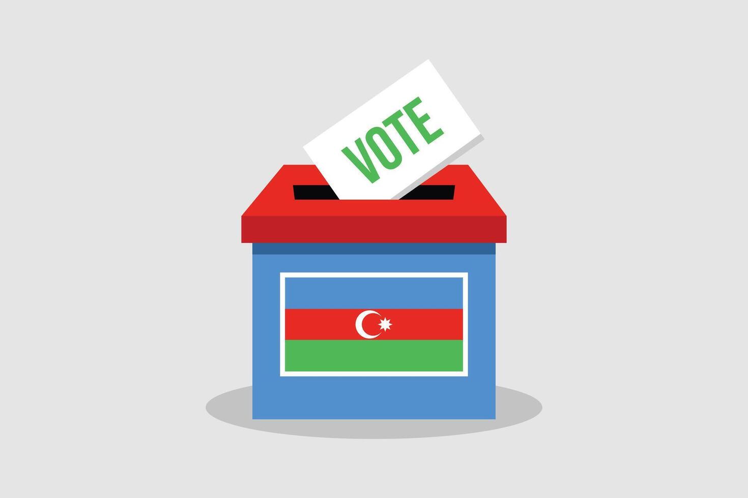 A flat vector illustration of a Ballot Box. Azerbaijan presidential elections. Every Vote Counts.