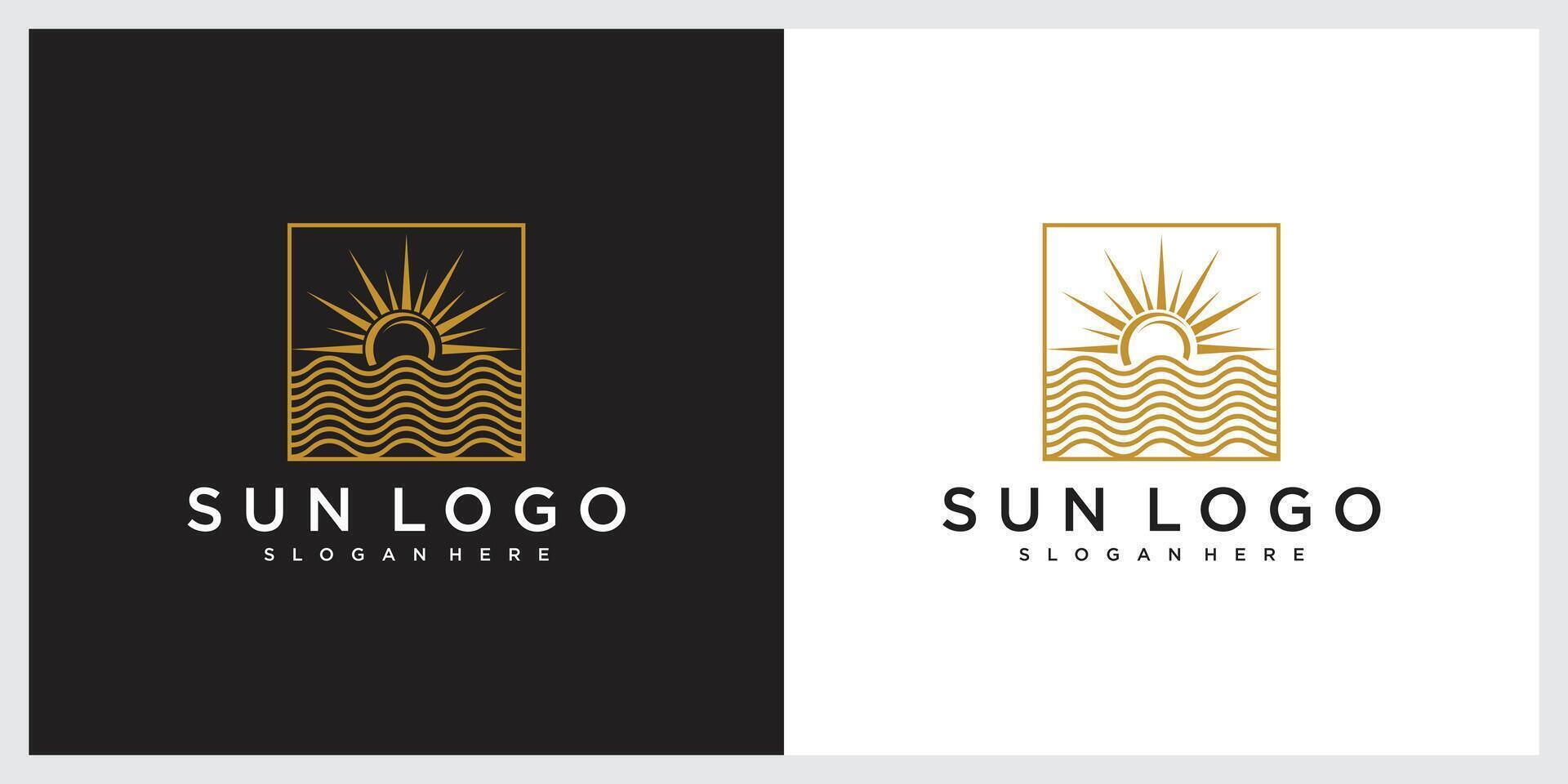 Sun logo design vector template Icon symbol Illustration