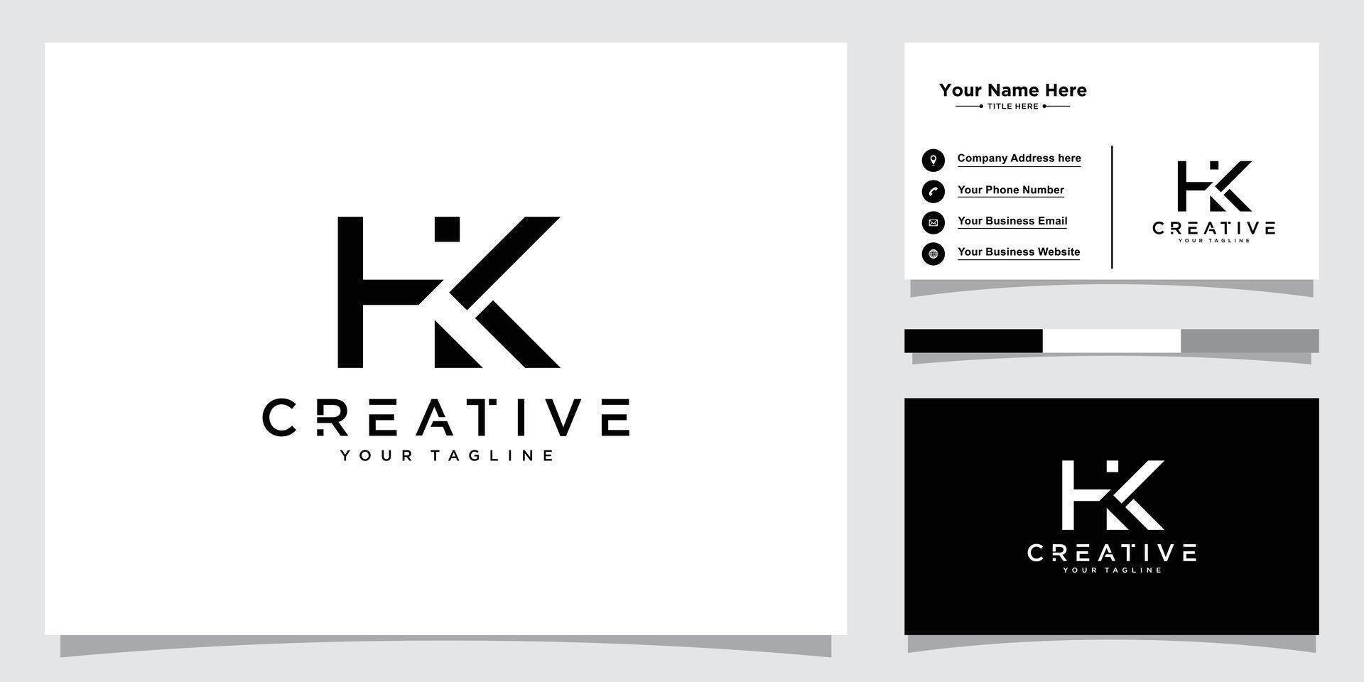 Initial Letter HK Logo Design vector Template. Creative HK Logo Design