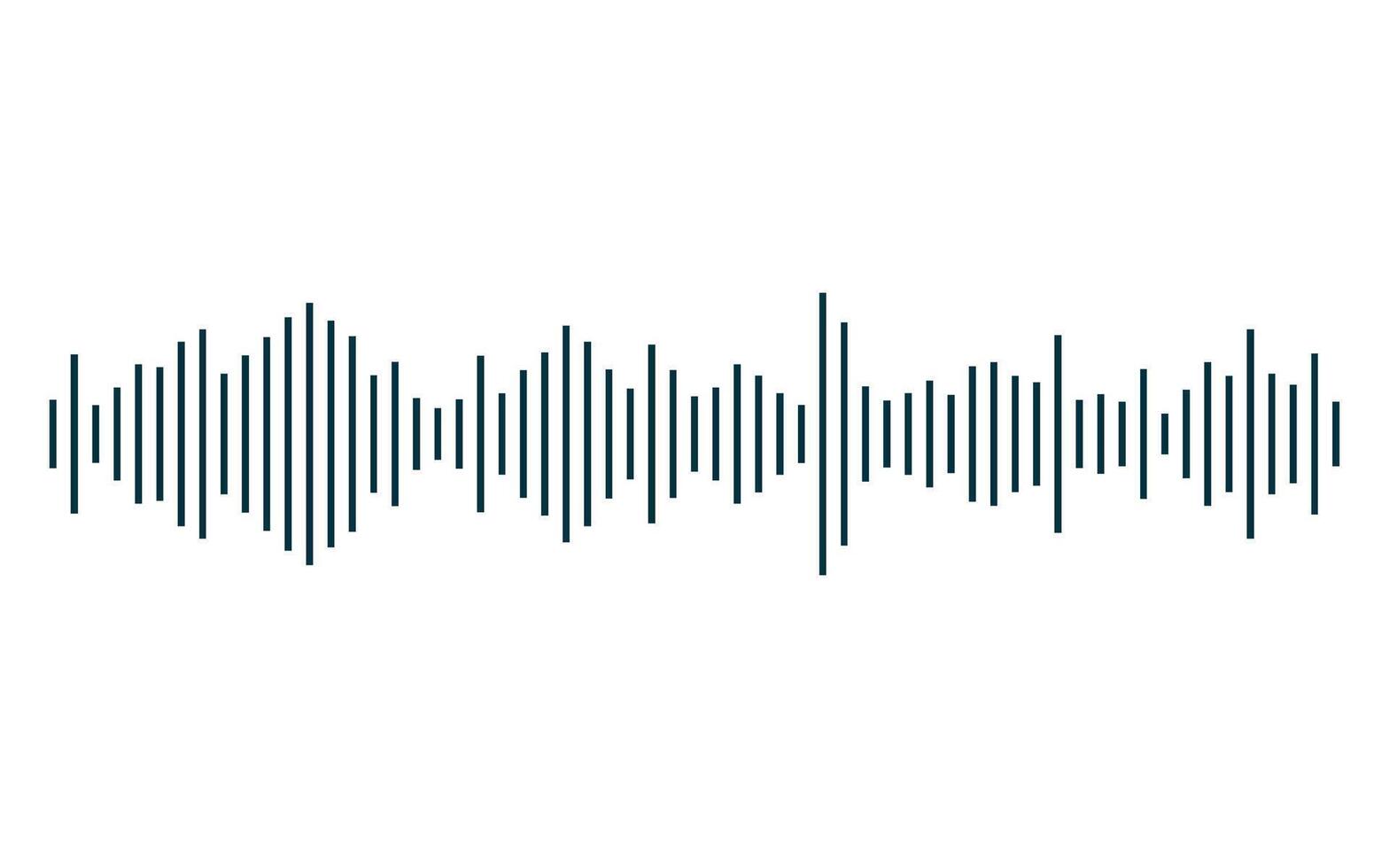 Audio frequency waveform, graphical representation of the voice signal. Vector. vector