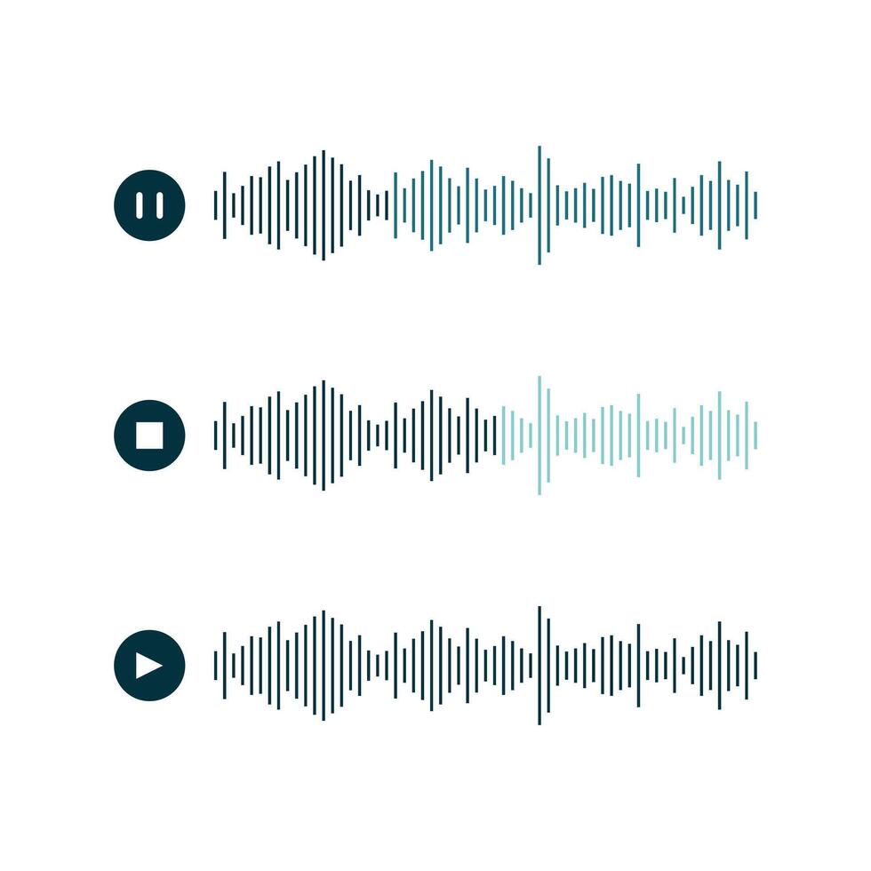 A set of audio frequency signals, a graphical representation of the voice signal. Vector. vector