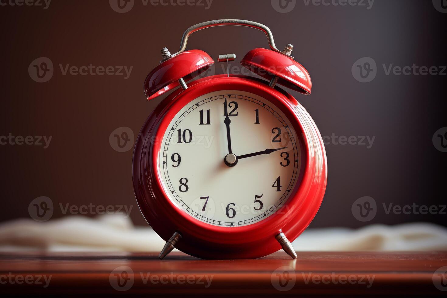 AI generated Vibrant Red alarm clock watch. Generate Ai photo
