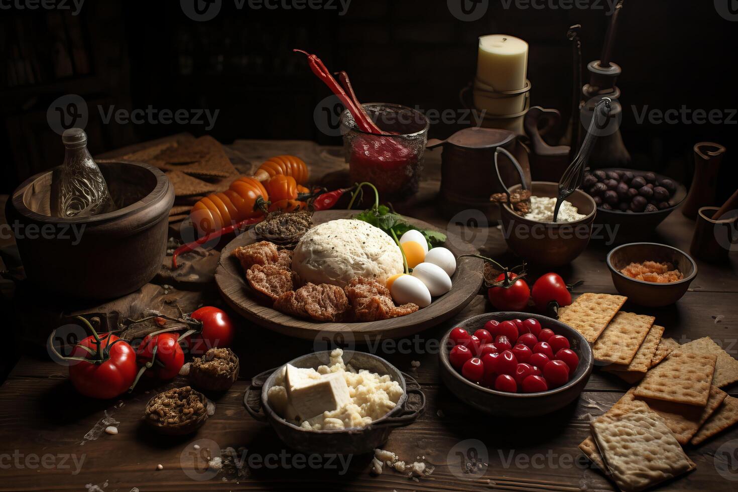 ai generado abundante polaco tradicional bocadillo servido en cacerola. generar ai foto