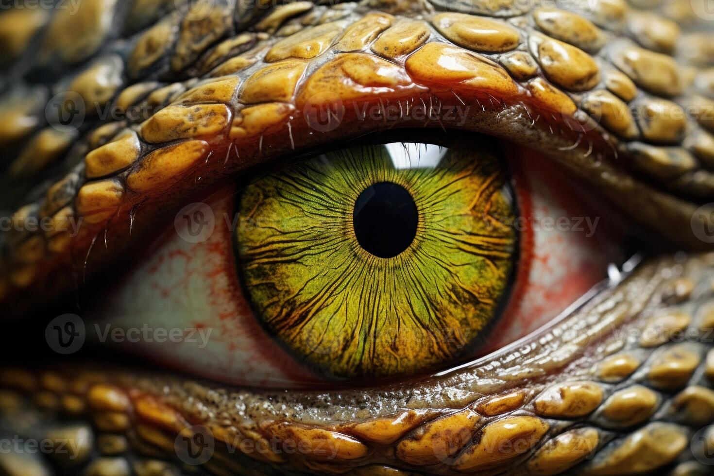 AI generated Intricate Reptilian eye closeup. Generate Ai photo