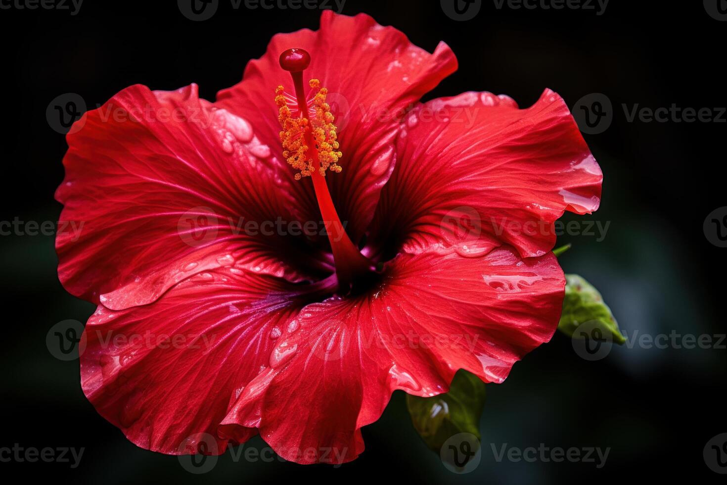 AI generated Vibrant Red hibiscus flower. Generate Ai photo