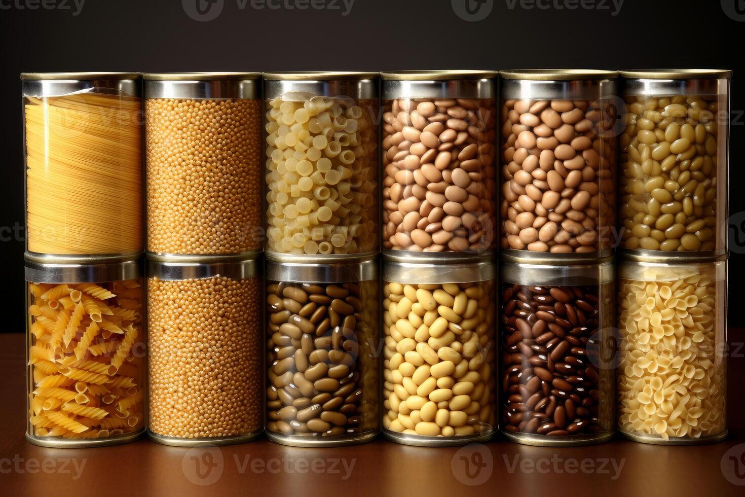 AI generated Unprocessed Raw cereals grains in jar. Generate Ai photo